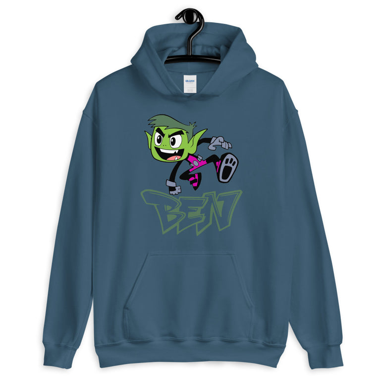 Ben in Action Elegant Hoodie Design