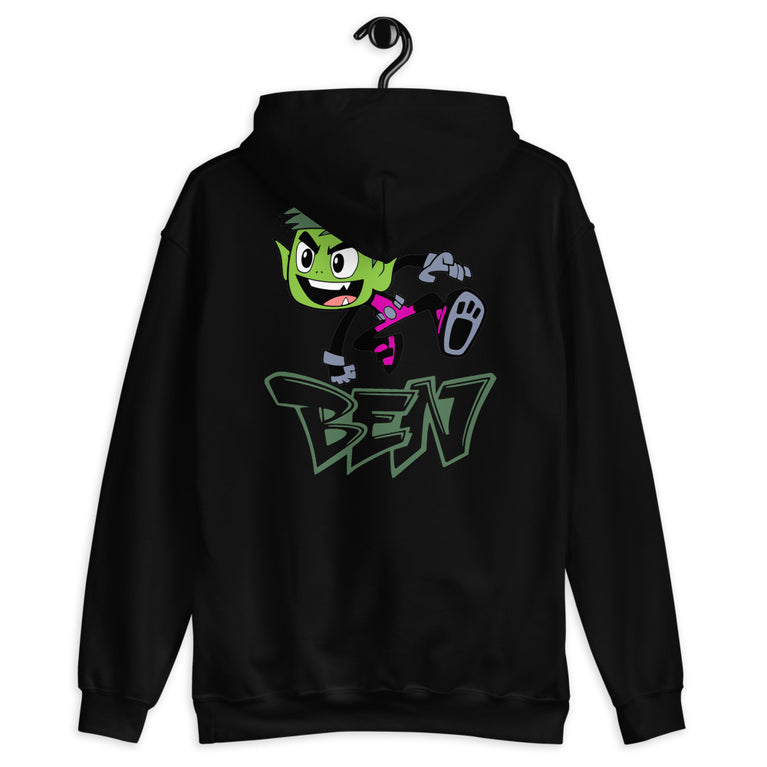 Ben in Action Elegant Hoodie Design