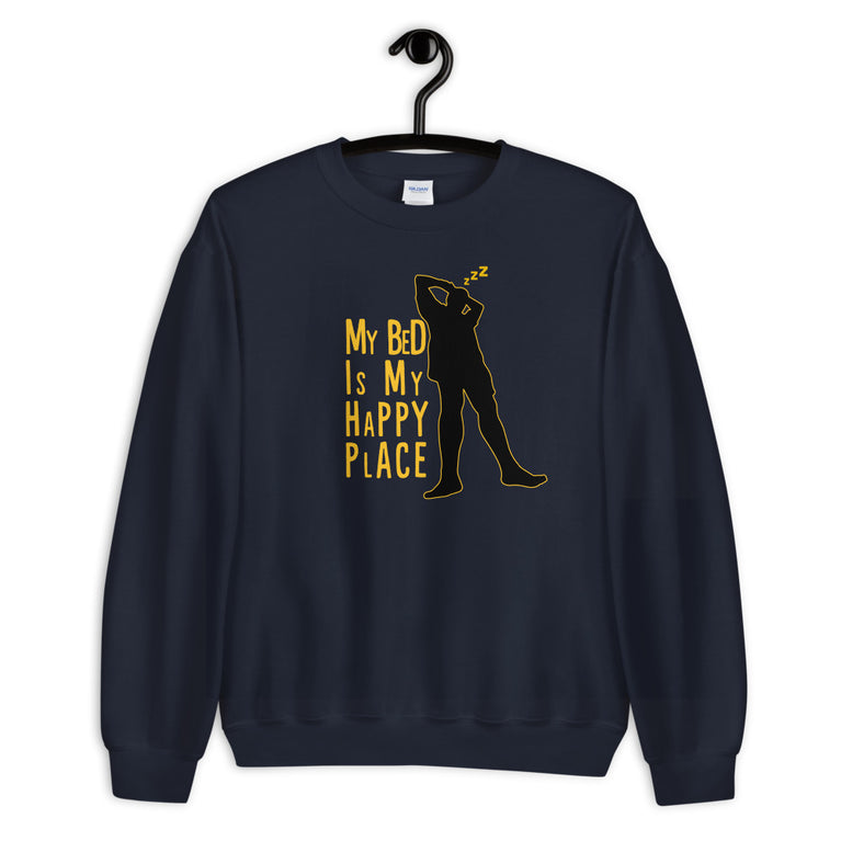 my bed is my happy place elegant design Sweatshirt