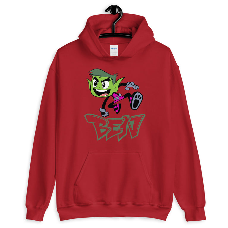 Ben in Action Elegant Hoodie Design