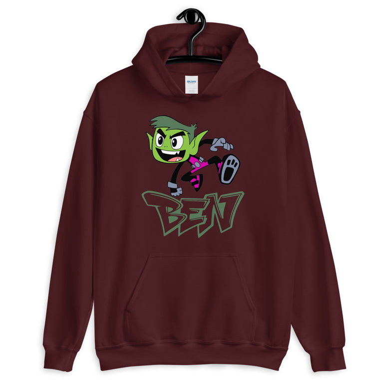 Ben in Action Elegant Hoodie Design