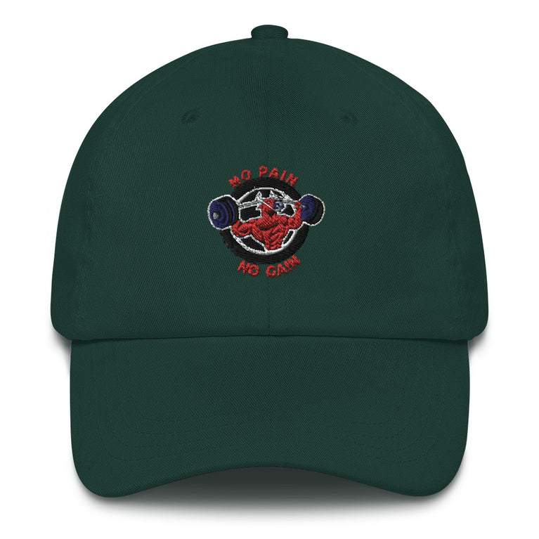 no pain no gain Dad hat by rocky apparels