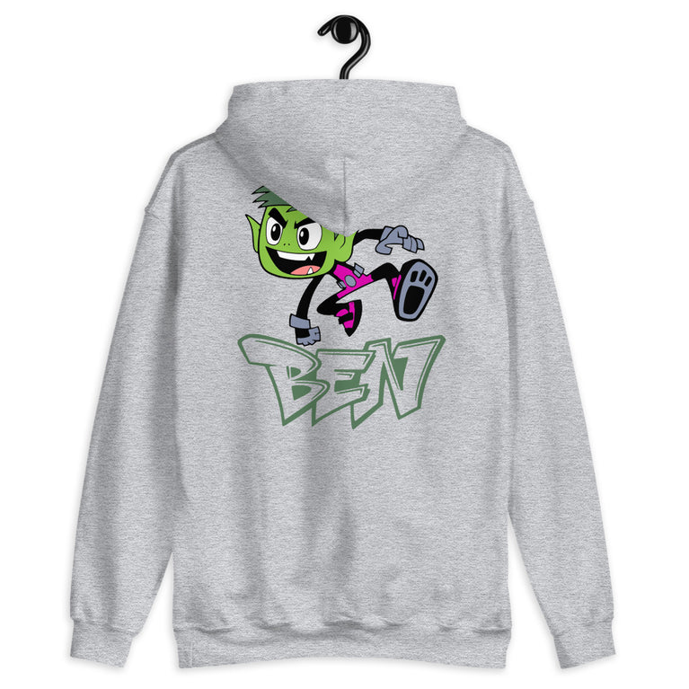 Ben in Action Elegant Hoodie Design