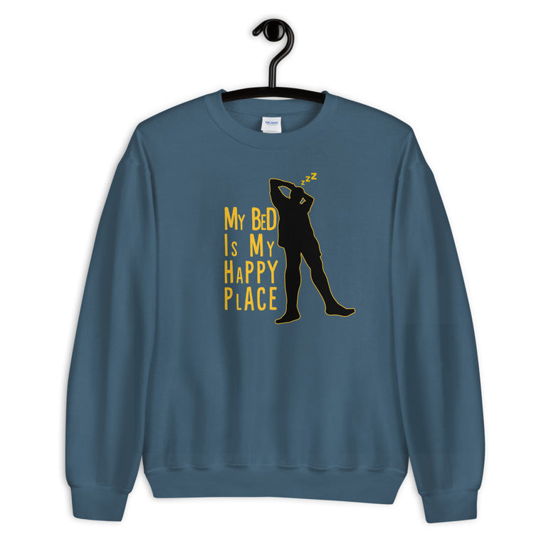 my bed is my happy place elegant design Sweatshirt