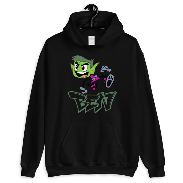 Ben in Action Elegant Hoodie Design