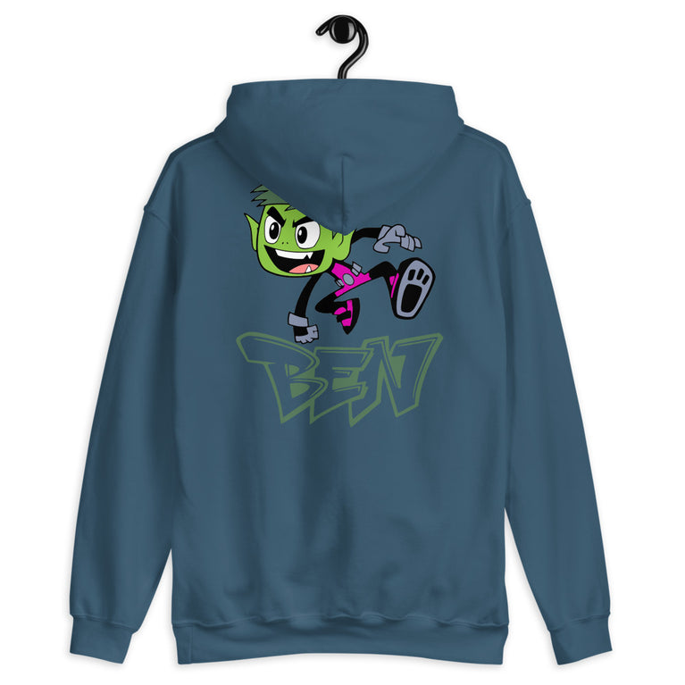 Ben in Action Elegant Hoodie Design