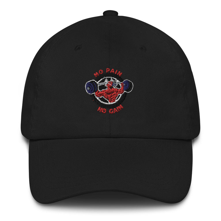 no pain no gain Dad hat by rocky apparels