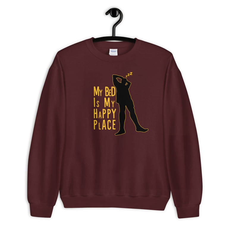 my bed is my happy place elegant design Sweatshirt