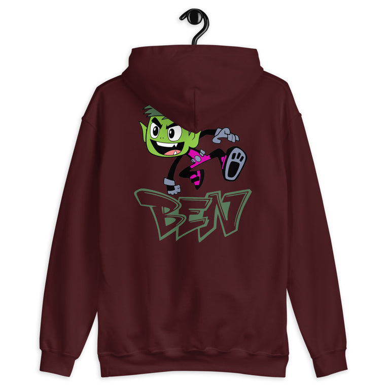 Ben in Action Elegant Hoodie Design
