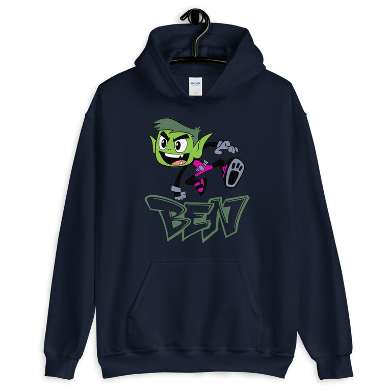 Ben in Action Elegant Hoodie Design