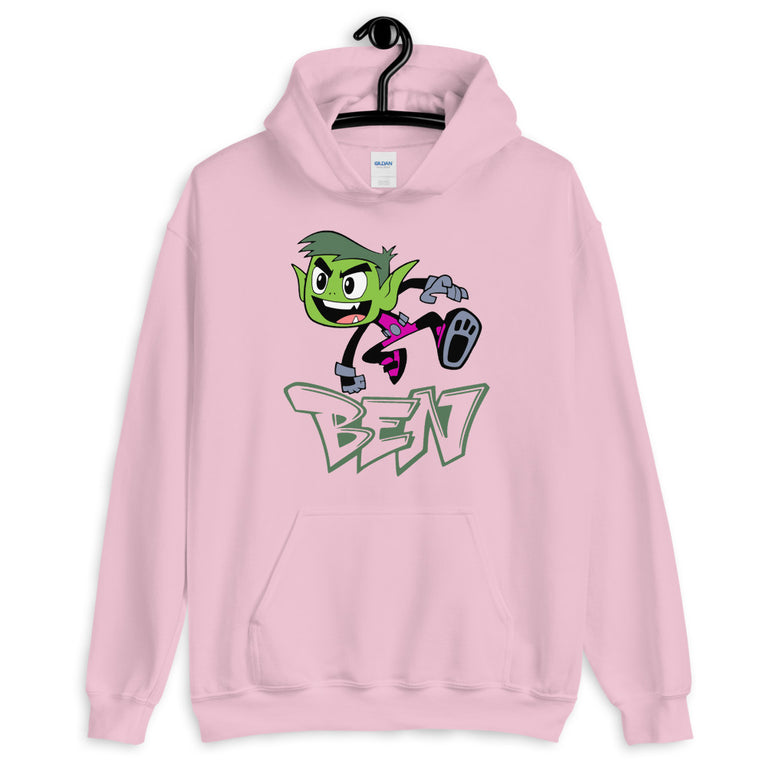 Ben in Action Elegant Hoodie Design