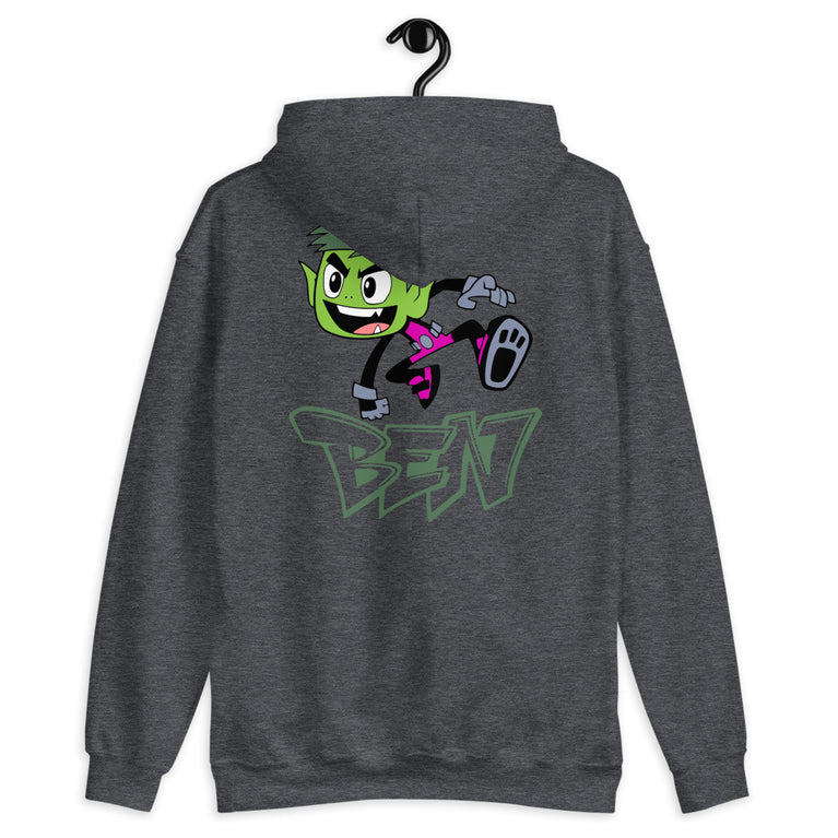 Ben in Action Elegant Hoodie Design