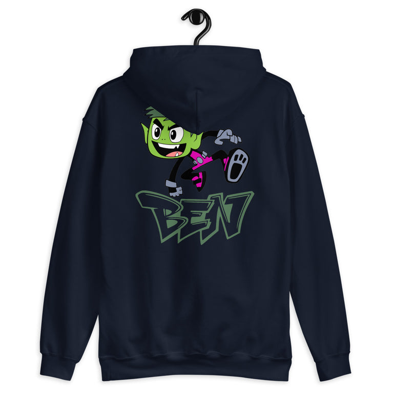 Ben in Action Elegant Hoodie Design
