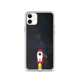space with a rocket iPhone Case