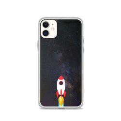 space with a rocket iPhone Case