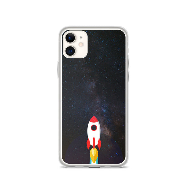 space with a rocket iPhone Case