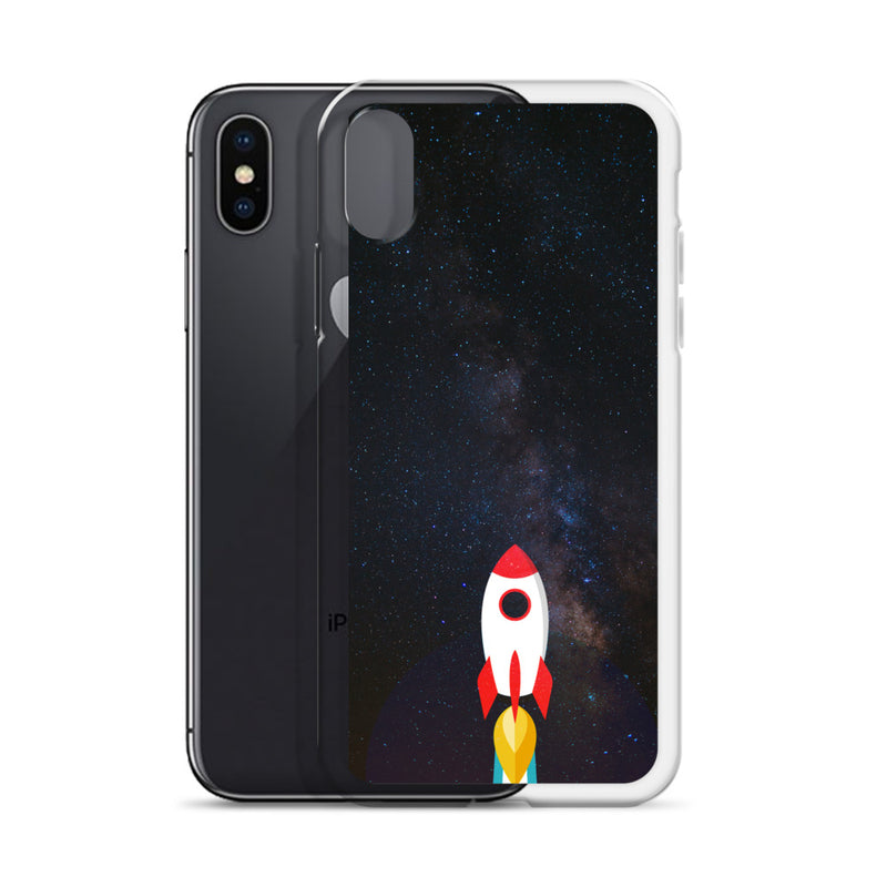 space with a rocket iPhone Case