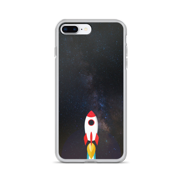 space with a rocket iPhone Case