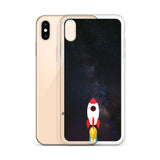 space with a rocket iPhone Case