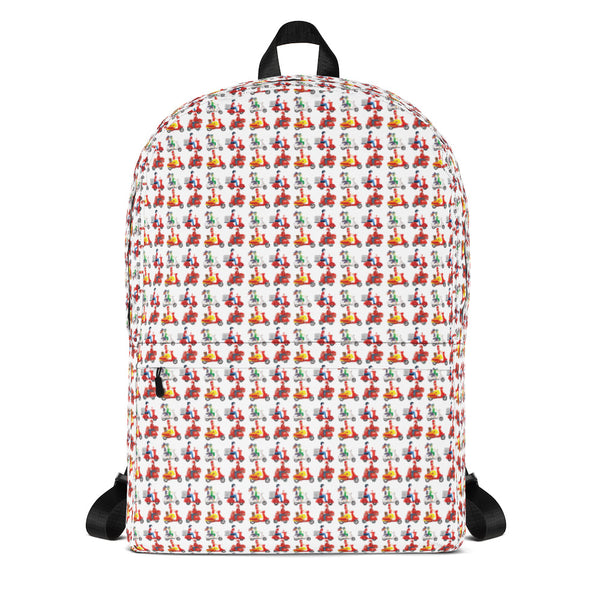 unique delivery boy bike pattern Backpack by rocky apparels