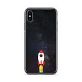 space with a rocket iPhone Case