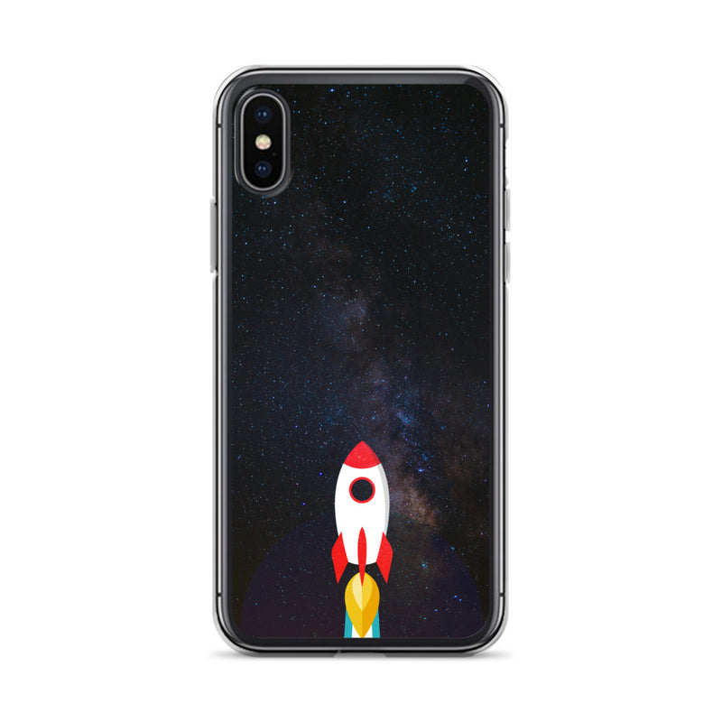 space with a rocket iPhone Case