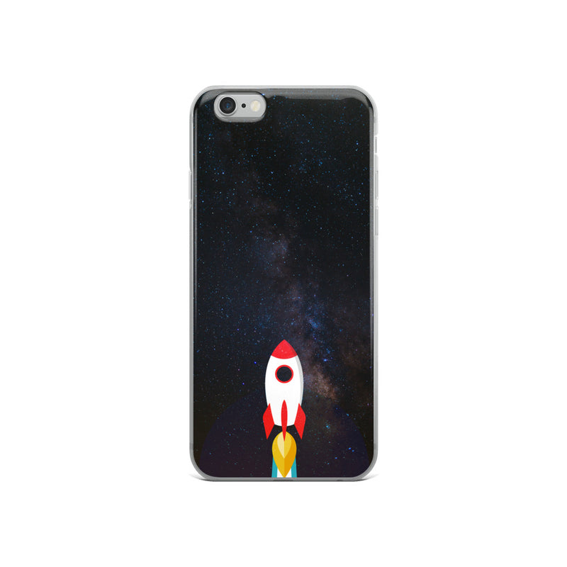space with a rocket iPhone Case