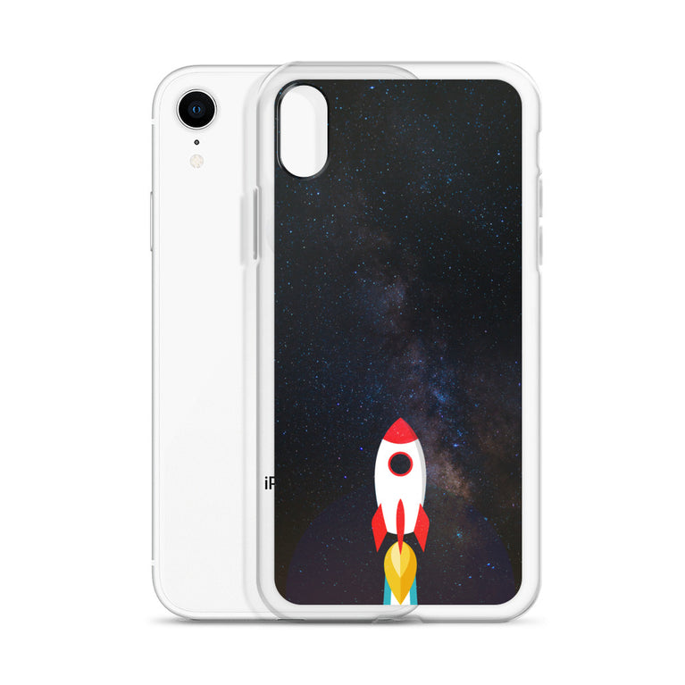 space with a rocket iPhone Case