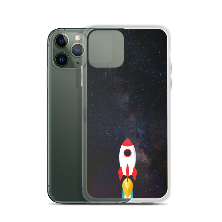 space with a rocket iPhone Case