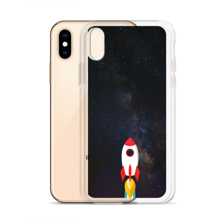 space with a rocket iPhone Case