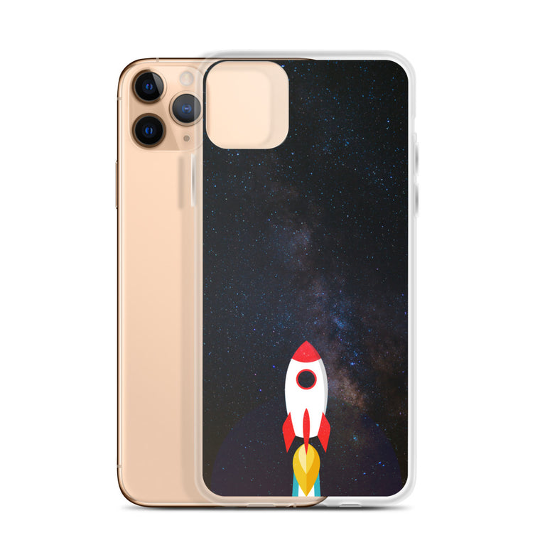 space with a rocket iPhone Case