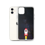 space with a rocket iPhone Case