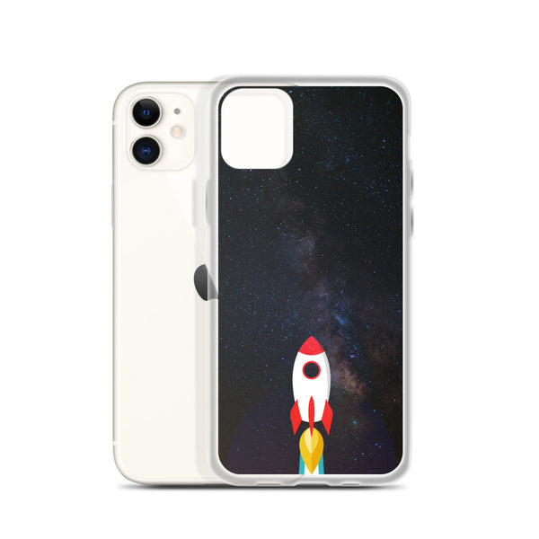 space with a rocket iPhone Case