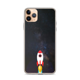 space with a rocket iPhone Case