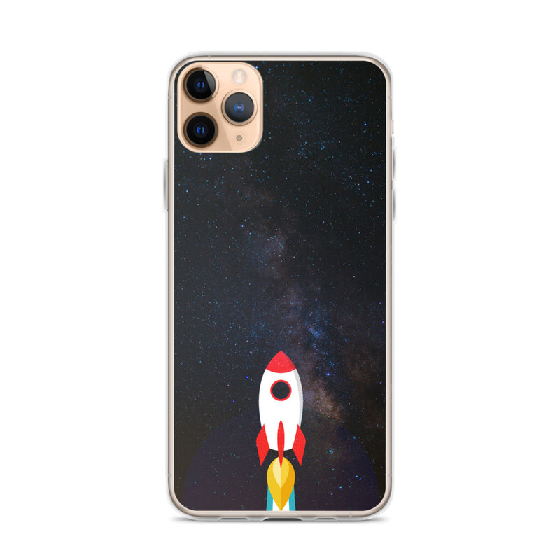 space with a rocket iPhone Case