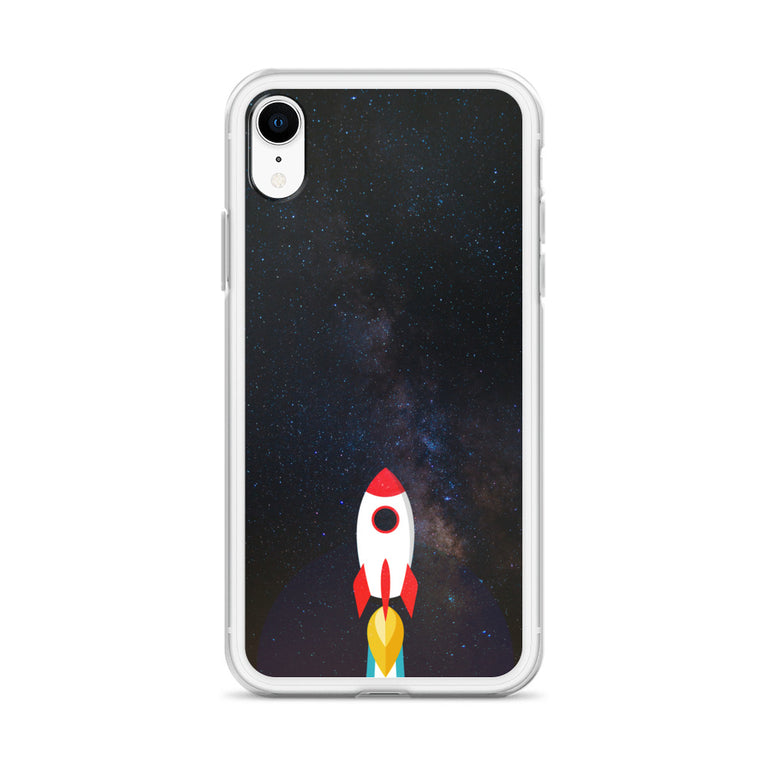 space with a rocket iPhone Case