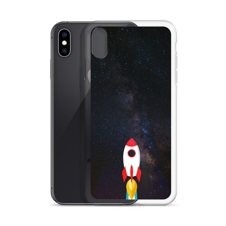 space with a rocket iPhone Case