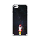 space with a rocket iPhone Case