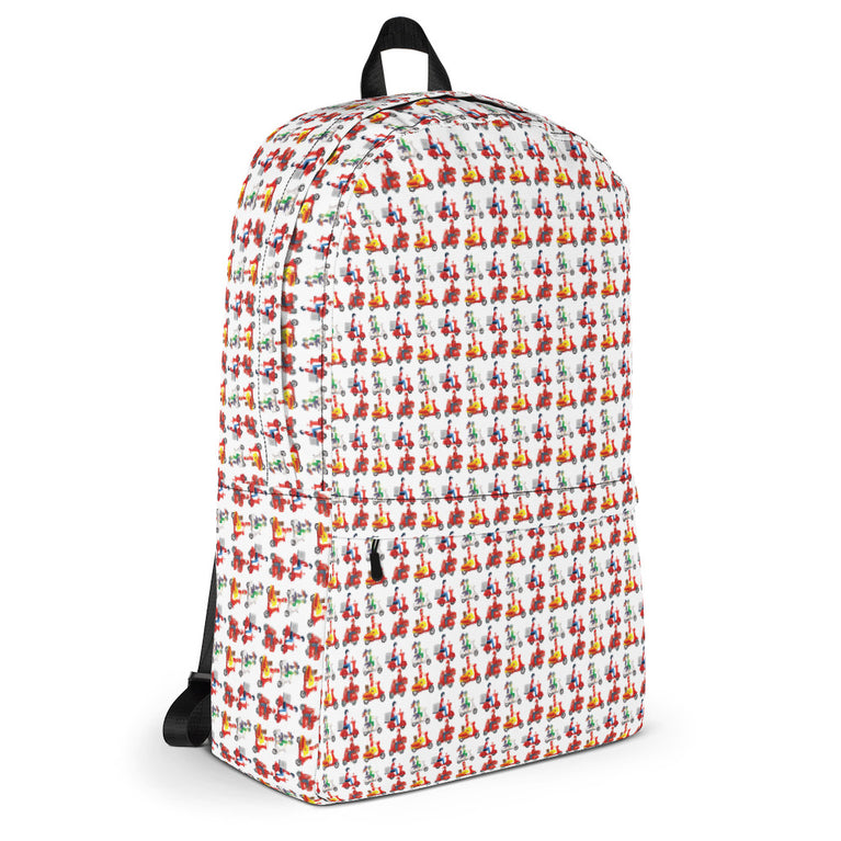unique delivery boy bike pattern Backpack by rocky apparels