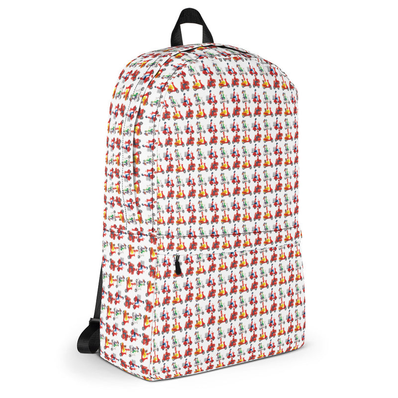 unique delivery boy bike pattern Backpack by rocky apparels