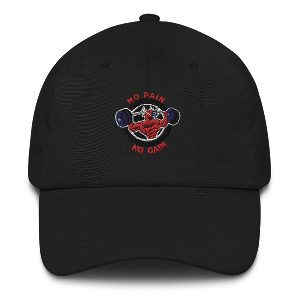no pain no gain Dad hat by rocky apparels