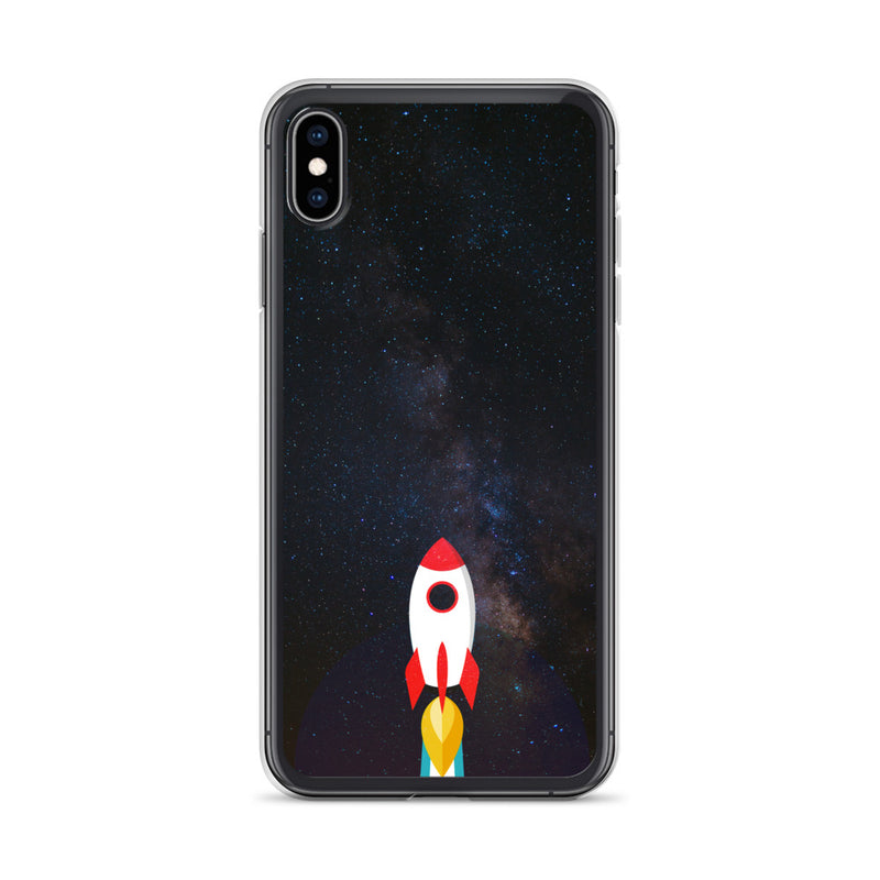 space with a rocket iPhone Case