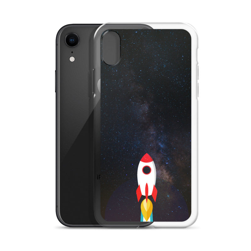 space with a rocket iPhone Case