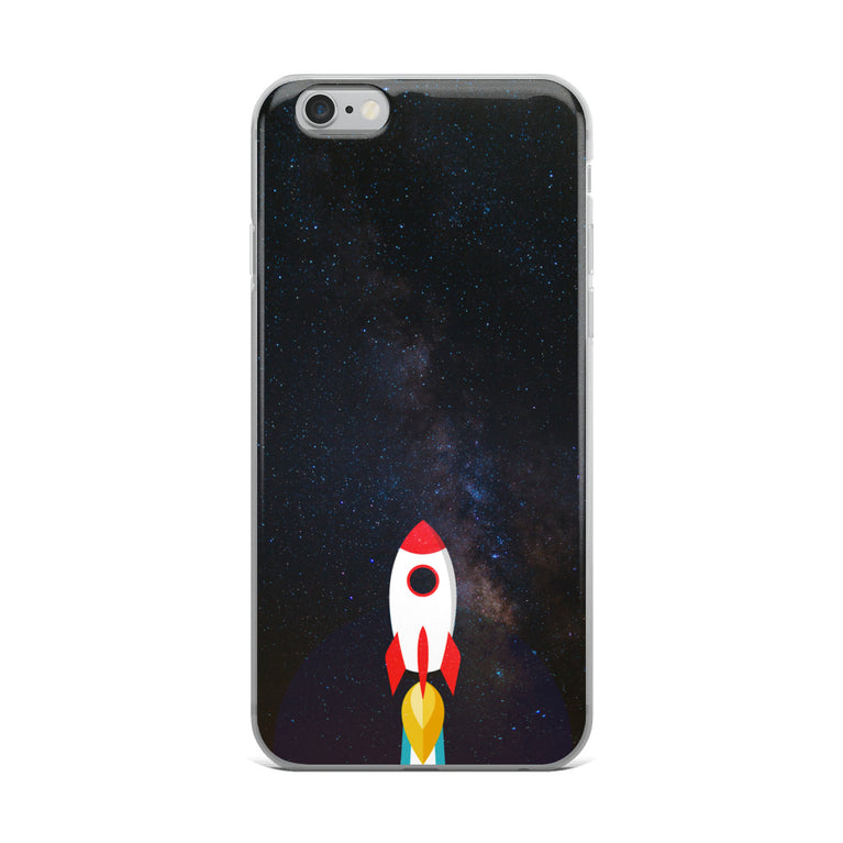 space with a rocket iPhone Case