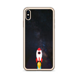 space with a rocket iPhone Case