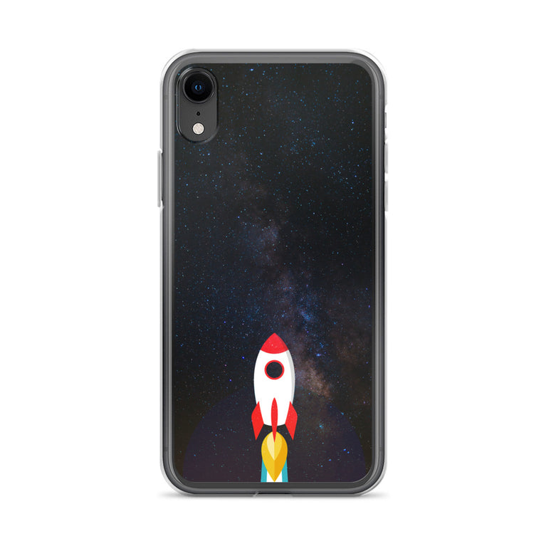 space with a rocket iPhone Case