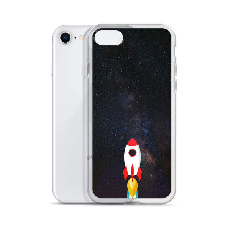 space with a rocket iPhone Case