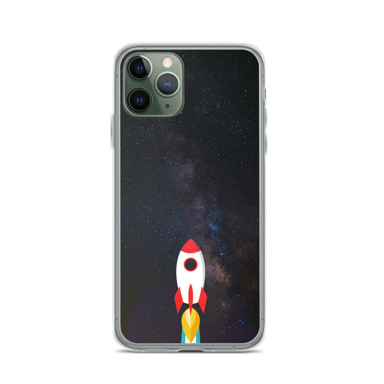 space with a rocket iPhone Case