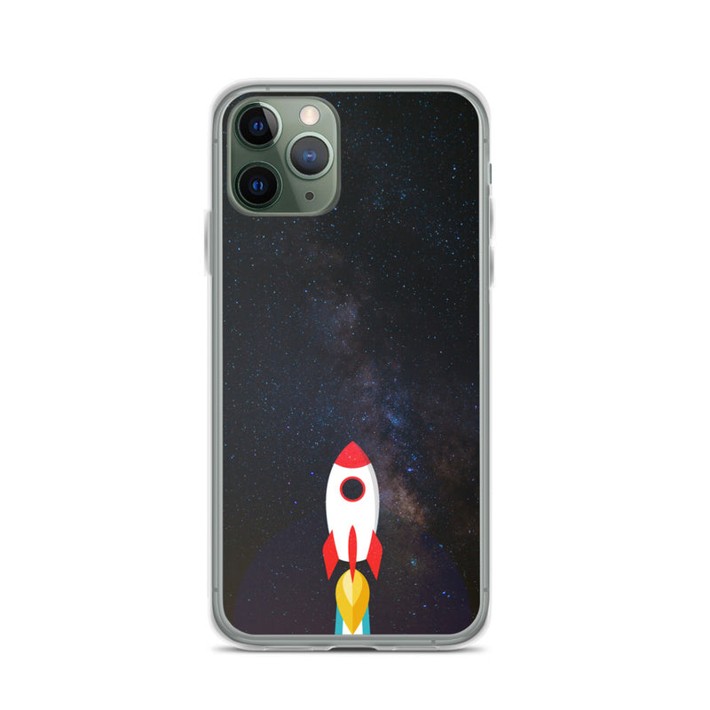 space with a rocket iPhone Case